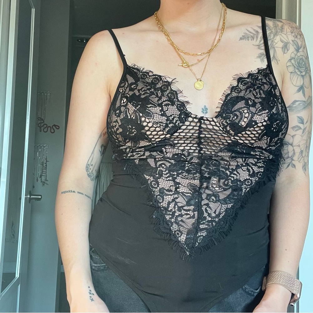 Gorgeous black lace bodysuit